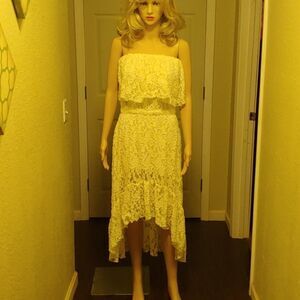 Strapless lace dimensional, sundress